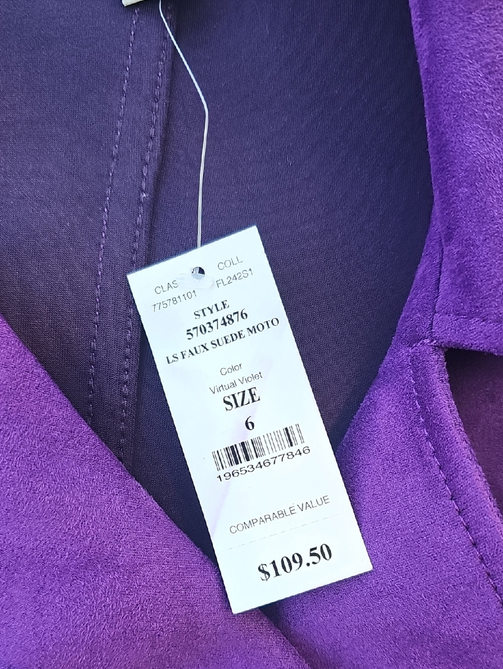Suede Purple Moto Jacket - WHBM - Picture 4 of 4